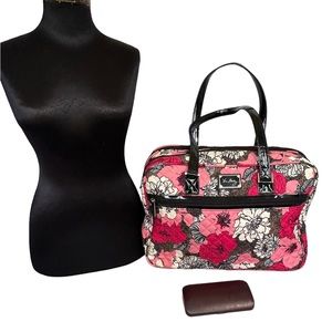 5. Vera Bradley Mocha Rogue Weekend Tote Laptop Travel Carry On Overnite Bag New